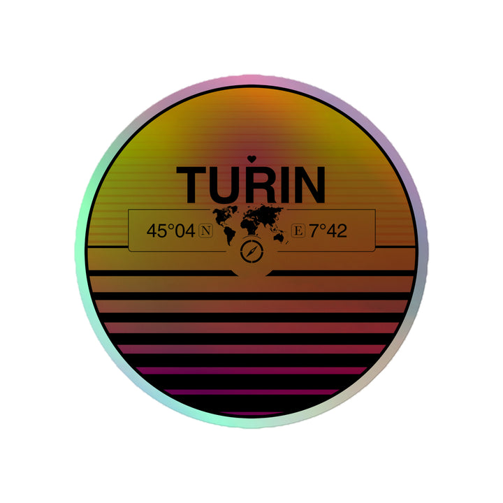 Sunset Retro Holographic Travel Sticker