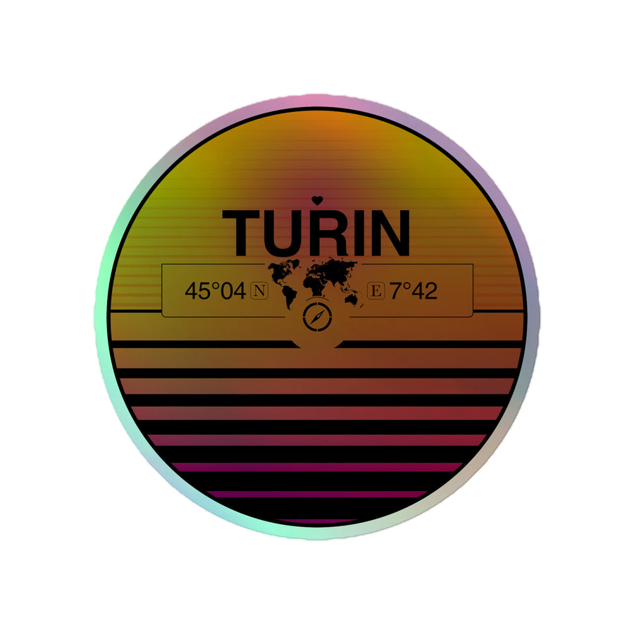 Sunset Retro Holographic Travel Sticker