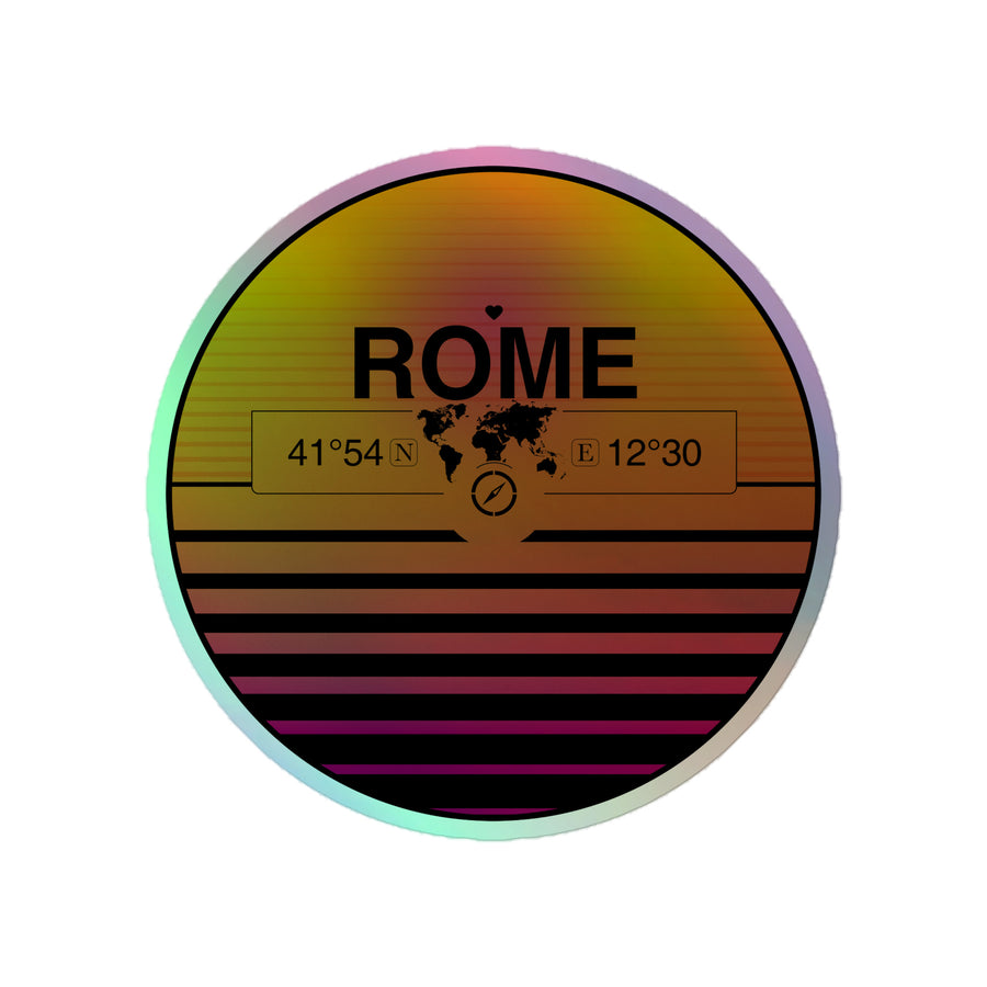 Sunset Retro Holographic Travel Sticker