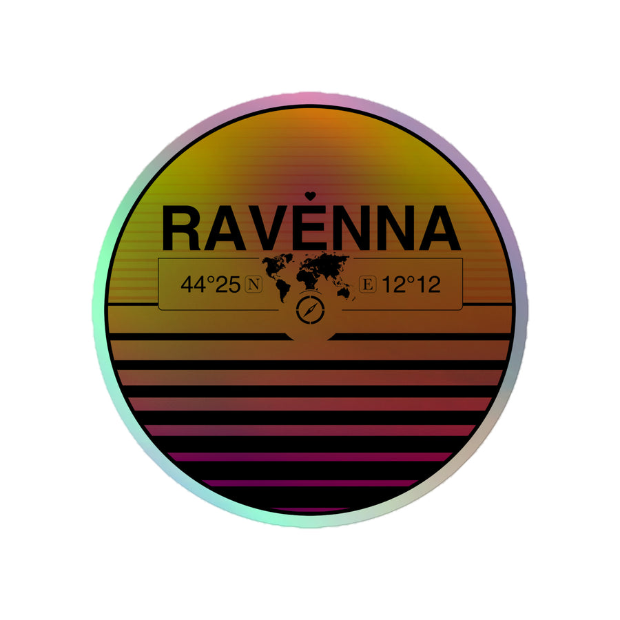 Sunset Retro Holographic Travel Sticker
