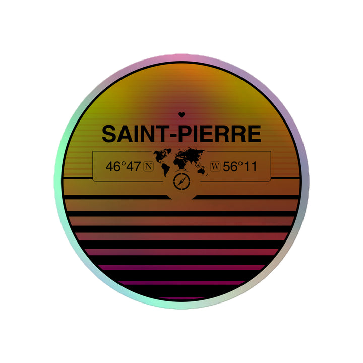 Sunset Retro Holographic Travel Sticker