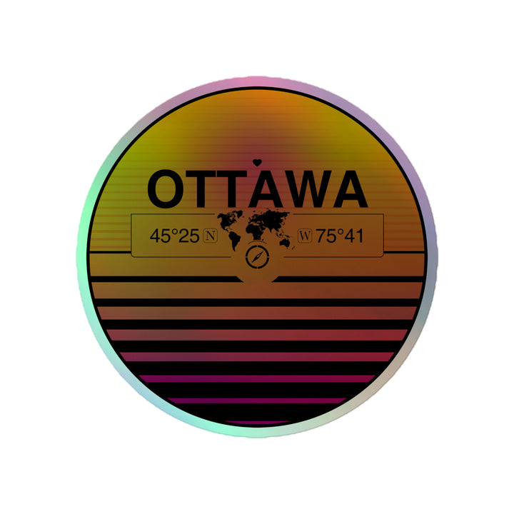 Sunset Retro Holographic Travel Sticker
