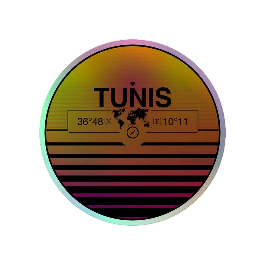 Sunset Retro Holographic Travel Sticker