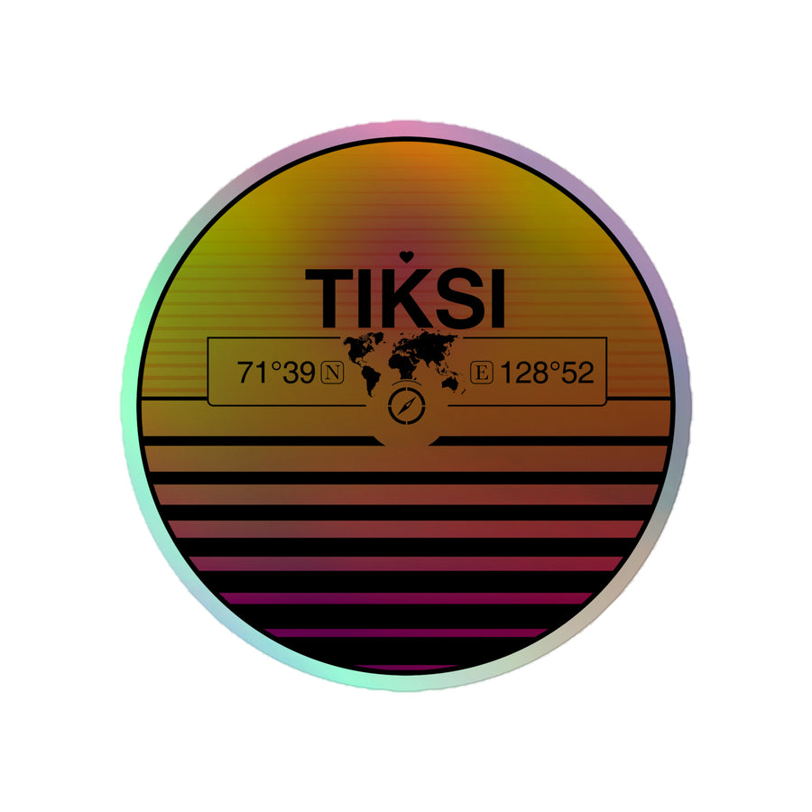 Sunset Retro Holographic Travel Sticker
