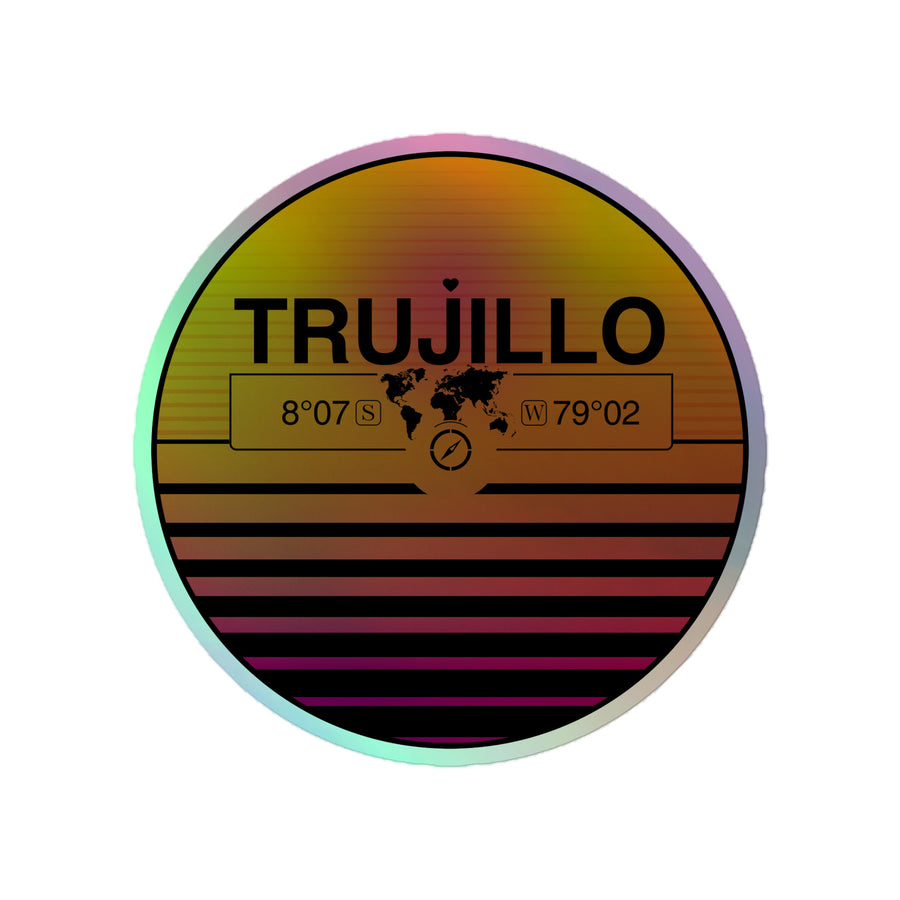Sunset Retro Holographic Travel Sticker