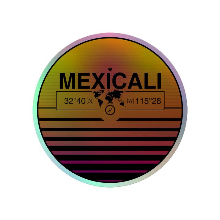 Sunset Retro Holographic Travel Sticker