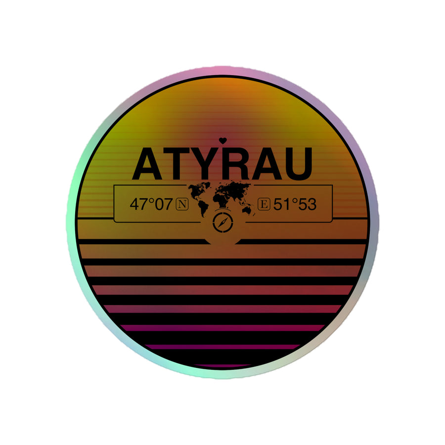 Sunset Retro Holographic Travel Sticker