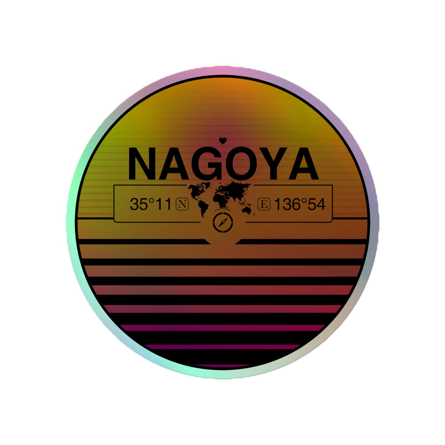 Sunset Retro Holographic Travel Sticker