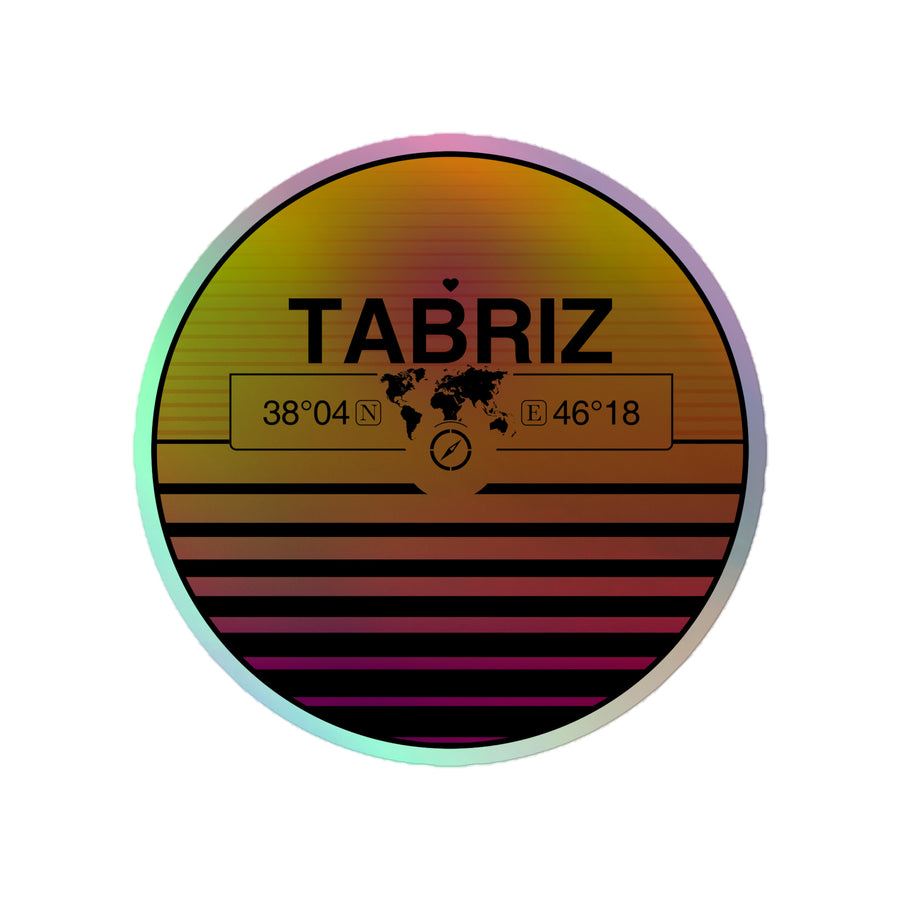 Sunset Retro Holographic Travel Sticker