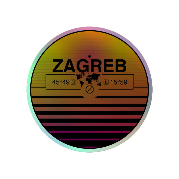 Sunset Retro Holographic Travel Sticker