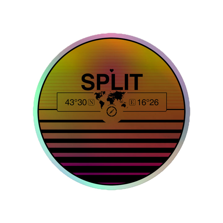 Sunset Retro Holographic Travel Sticker