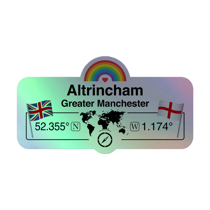 UK Town Holographic Sticker