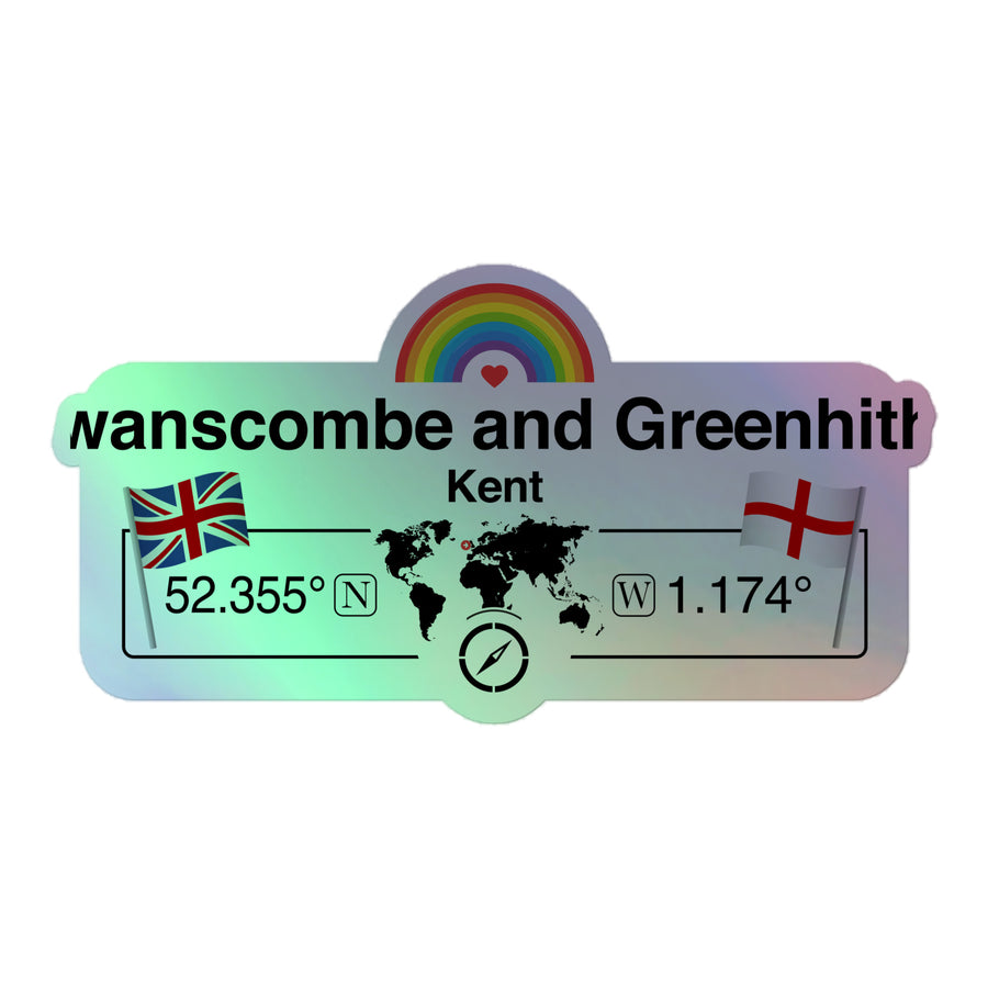 UK Town Holographic Sticker