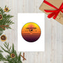Travel Sticker Design with Retro Sunset Styling