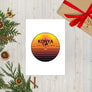 Travel Sticker Design with Retro Sunset Styling