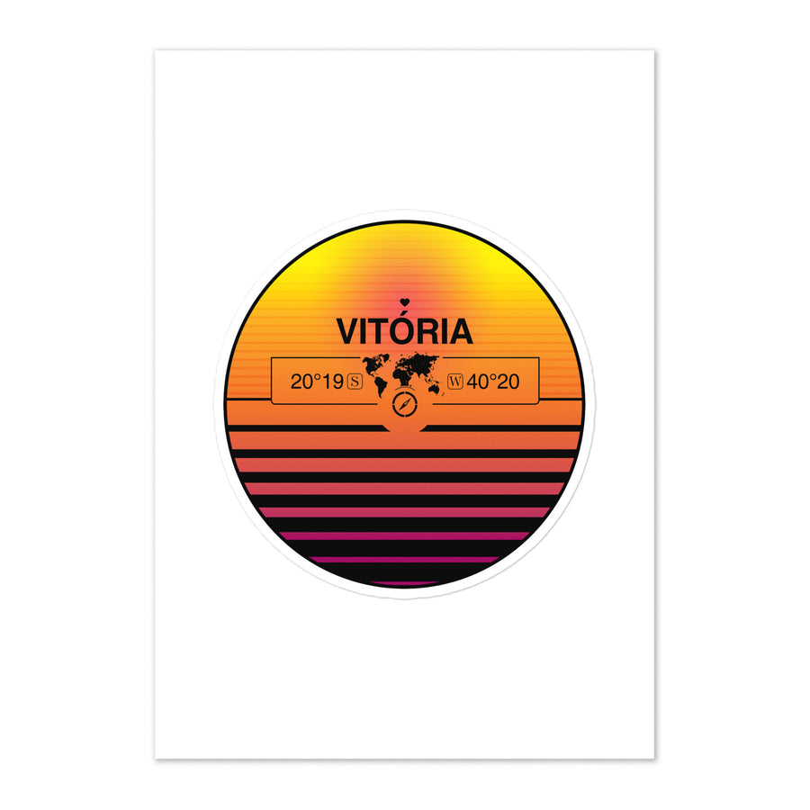 Travel Sticker Design with Retro Sunset Styling