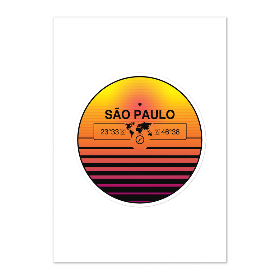 Travel Sticker Design with Retro Sunset Styling