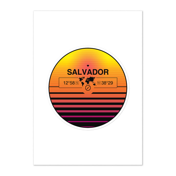Travel Sticker Design with Retro Sunset Styling