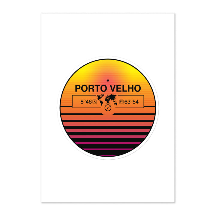 Travel Sticker Design with Retro Sunset Styling