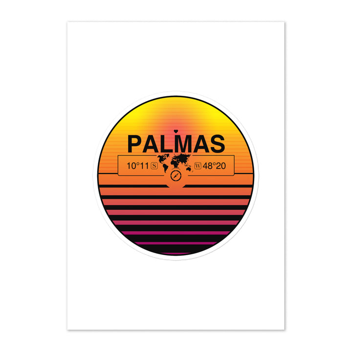 Travel Sticker Design with Retro Sunset Styling