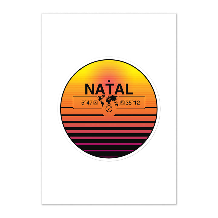 Travel Sticker Design with Retro Sunset Styling