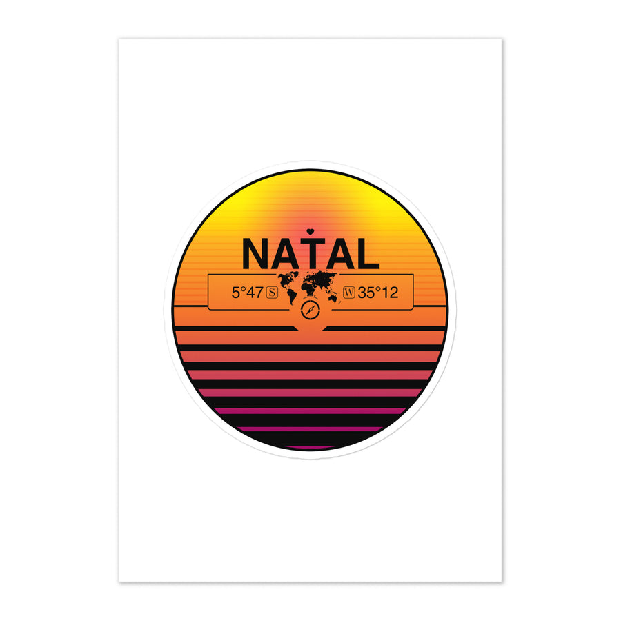 Travel Sticker Design with Retro Sunset Styling