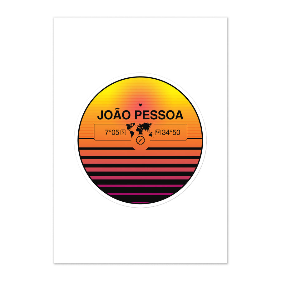 Travel Sticker Design with Retro Sunset Styling