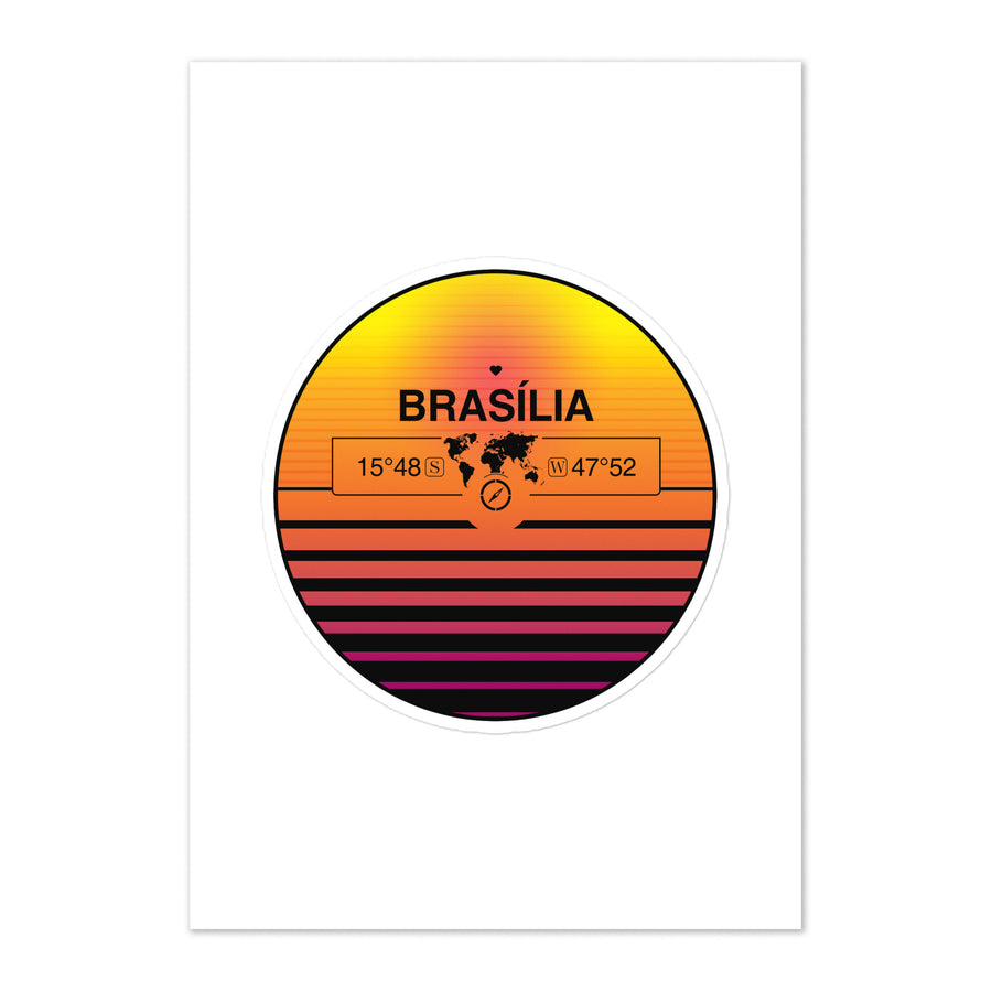 Travel Sticker Design with Retro Sunset Styling
