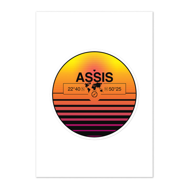 Travel Sticker Design with Retro Sunset Styling