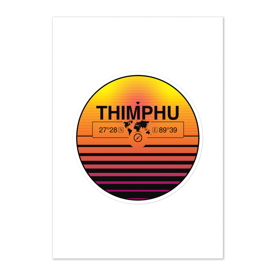 Travel Sticker Design with Retro Sunset Styling