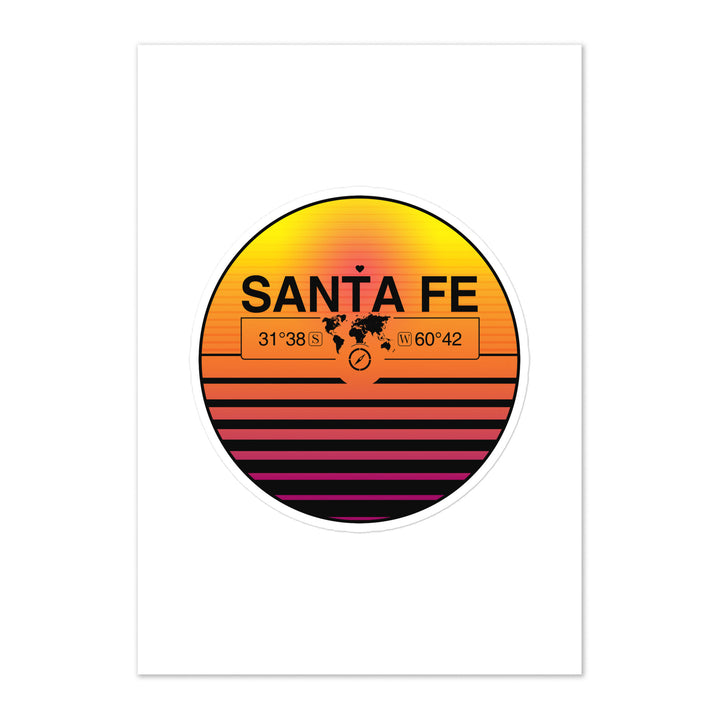 Travel Sticker Design with Retro Sunset Styling