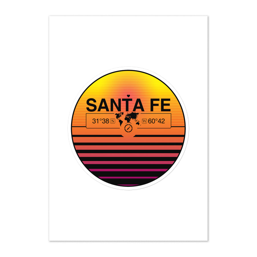 Travel Sticker Design with Retro Sunset Styling