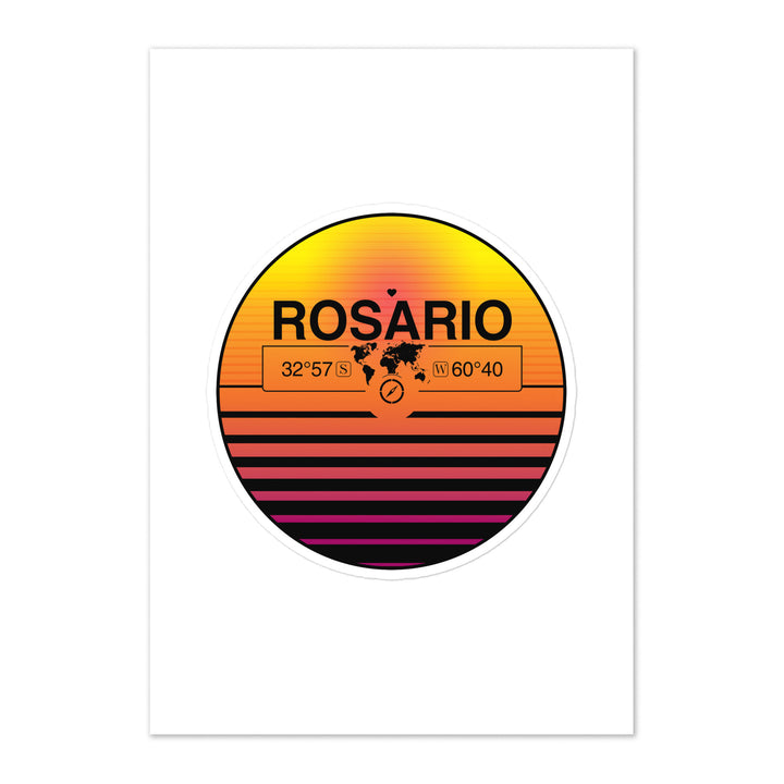 Travel Sticker Design with Retro Sunset Styling