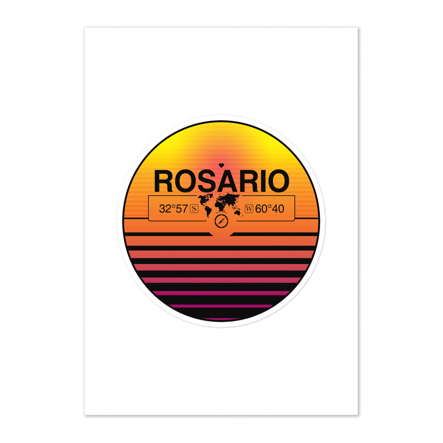 Travel Sticker Design with Retro Sunset Styling