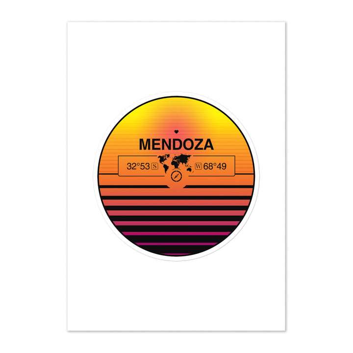 Travel Sticker Design with Retro Sunset Styling