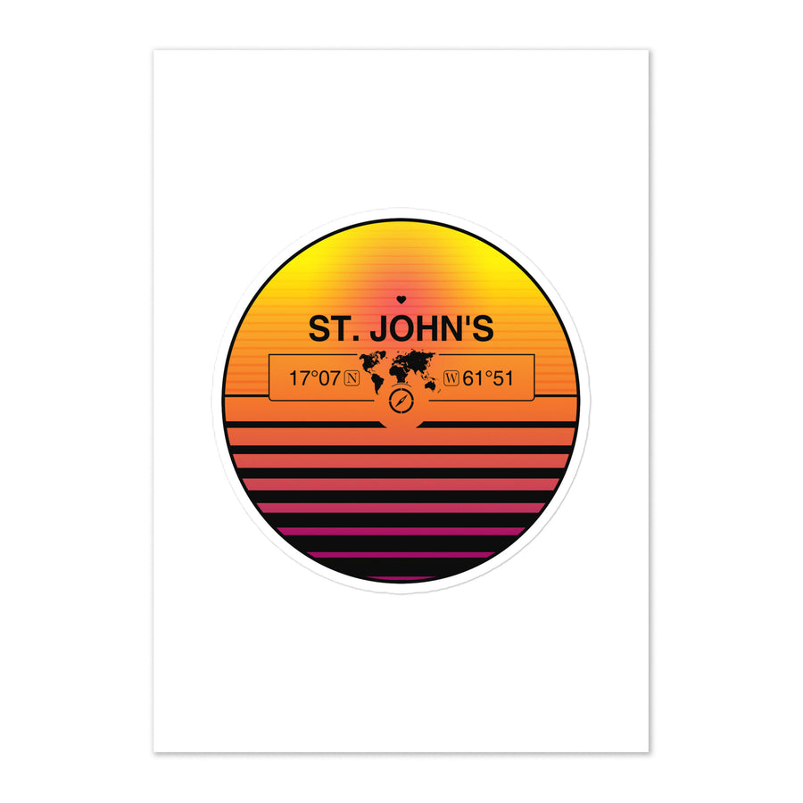 Travel Sticker Design with Retro Sunset Styling