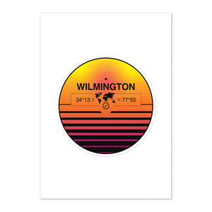 Travel Sticker Design with Retro Sunset Styling