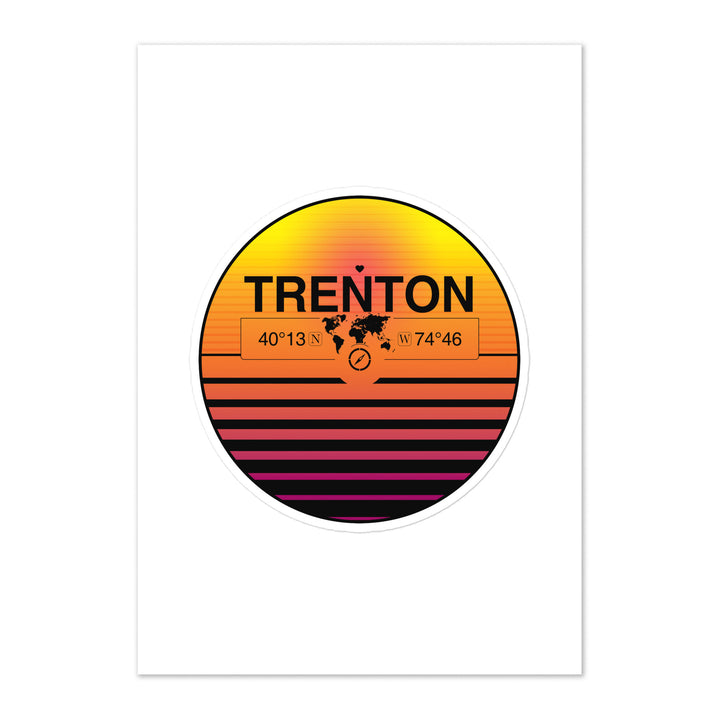 Travel Sticker Design with Retro Sunset Styling