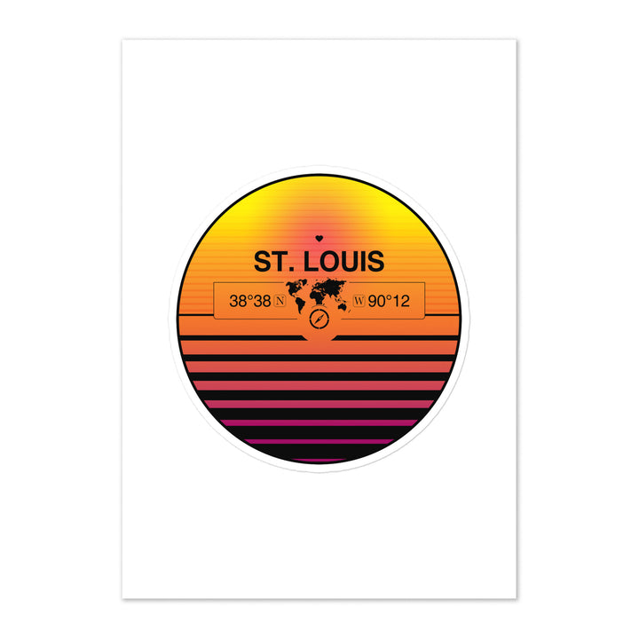 Travel Sticker Design with Retro Sunset Styling