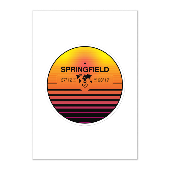 Travel Sticker Design with Retro Sunset Styling
