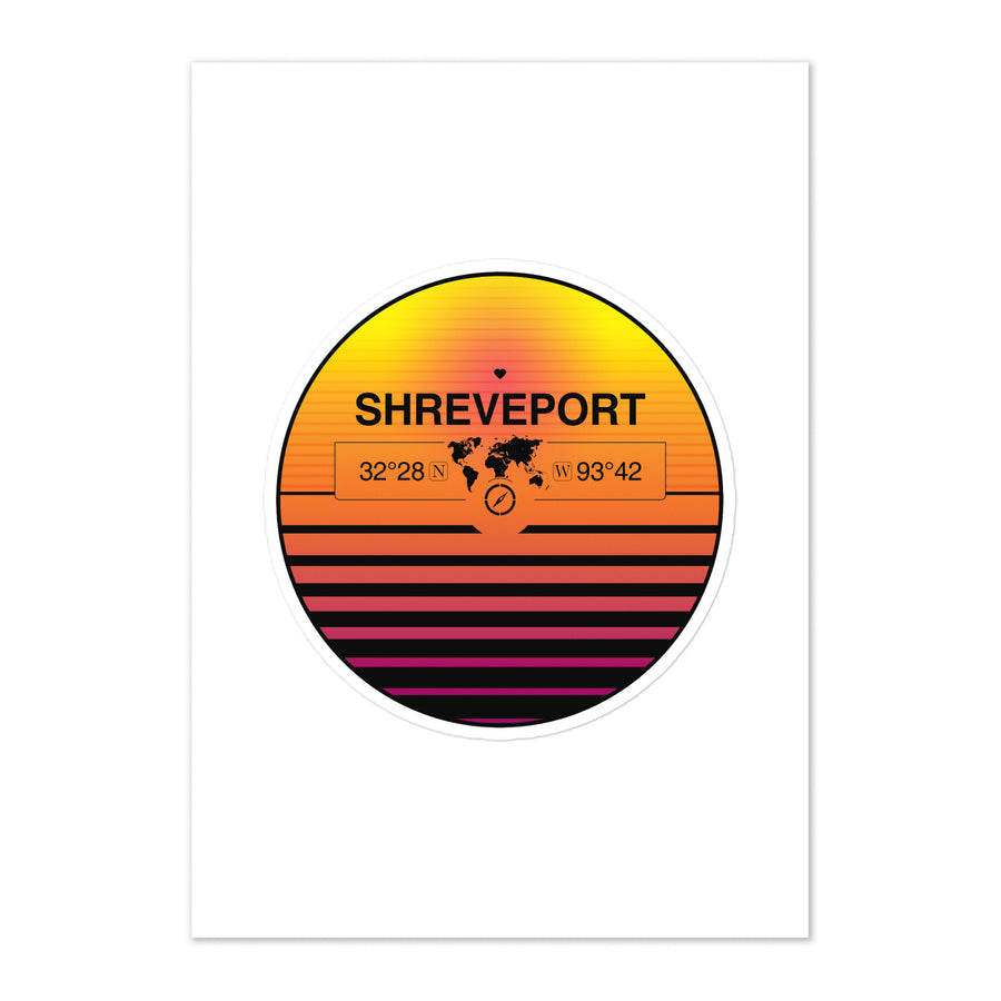 Travel Sticker Design with Retro Sunset Styling