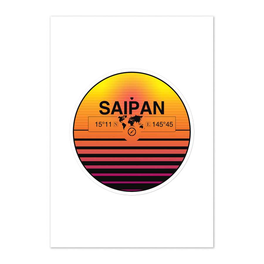 Travel Sticker Design with Retro Sunset Styling