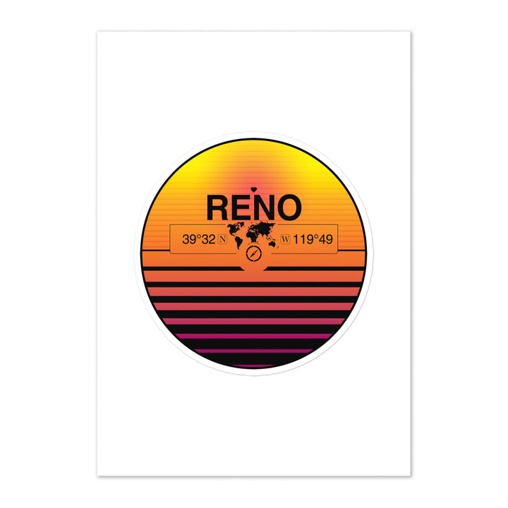 Travel Sticker Design with Retro Sunset Styling