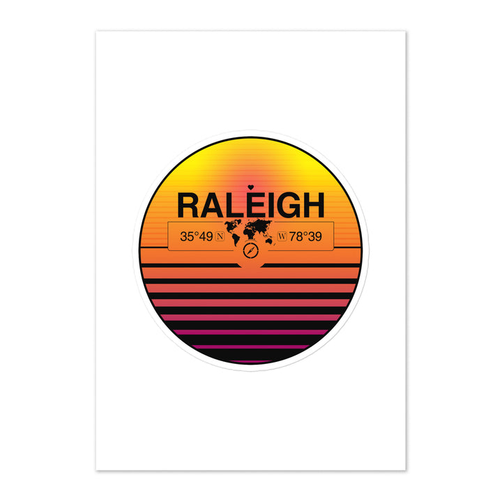 Travel Sticker Design with Retro Sunset Styling