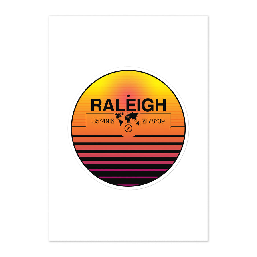 Travel Sticker Design with Retro Sunset Styling