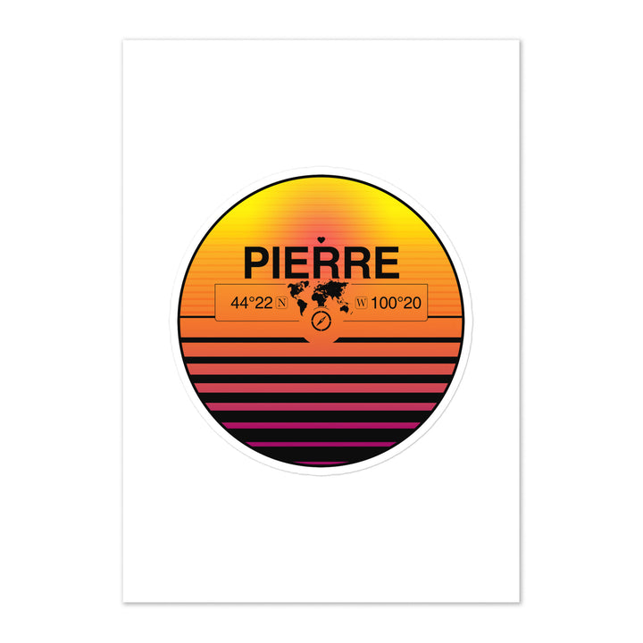 Travel Sticker Design with Retro Sunset Styling