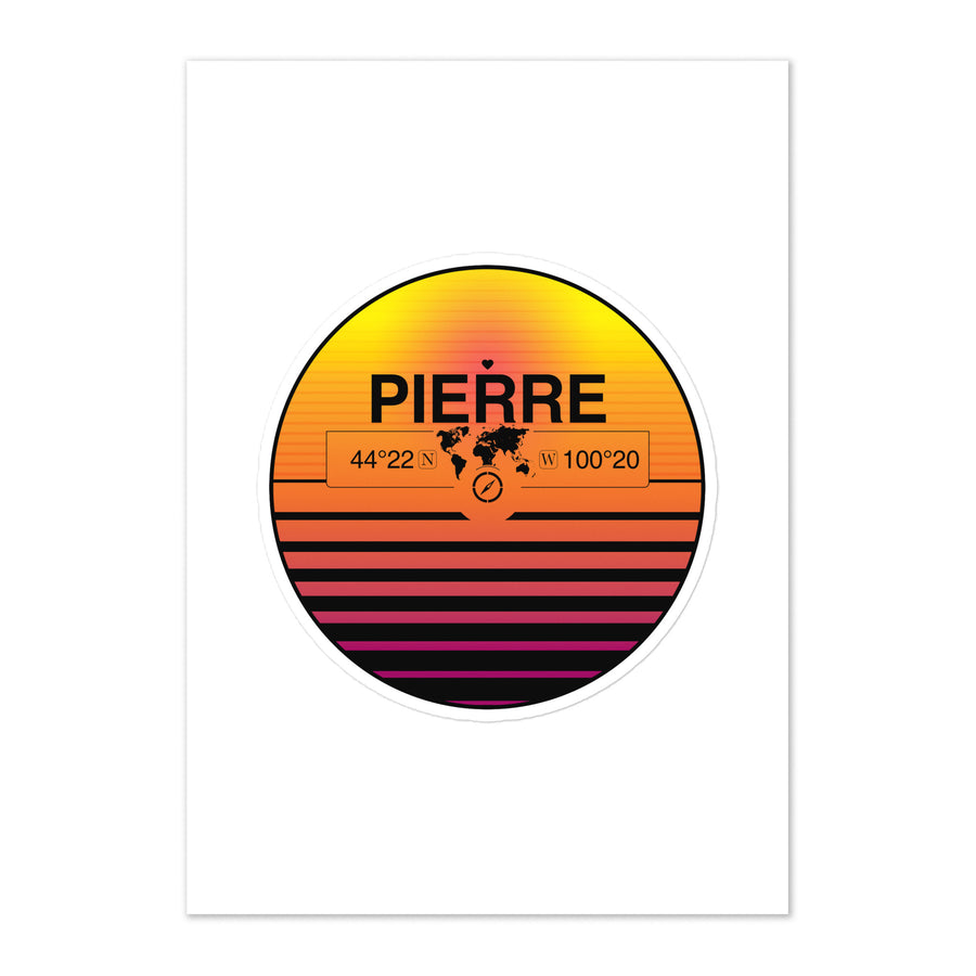 Travel Sticker Design with Retro Sunset Styling