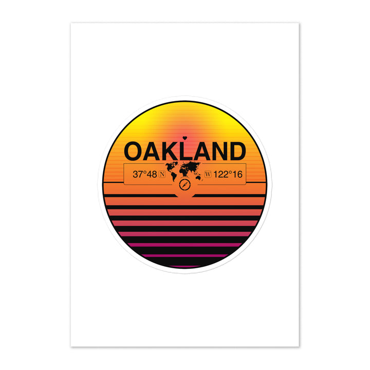 Travel Sticker Design with Retro Sunset Styling