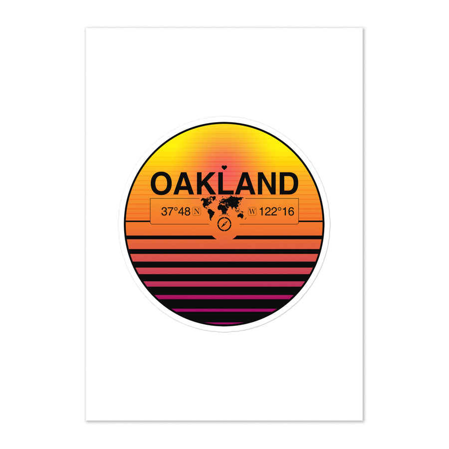 Travel Sticker Design with Retro Sunset Styling
