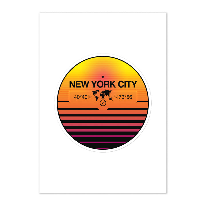 Travel Sticker Design with Retro Sunset Styling
